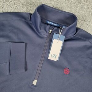 Cutter & Buck 1/4 Zip Pullover Mens XL Navy‎ Blue Moisture Wicking MCK00067 NWT